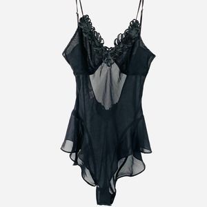 Delicates Black Bodysuit Size Medium